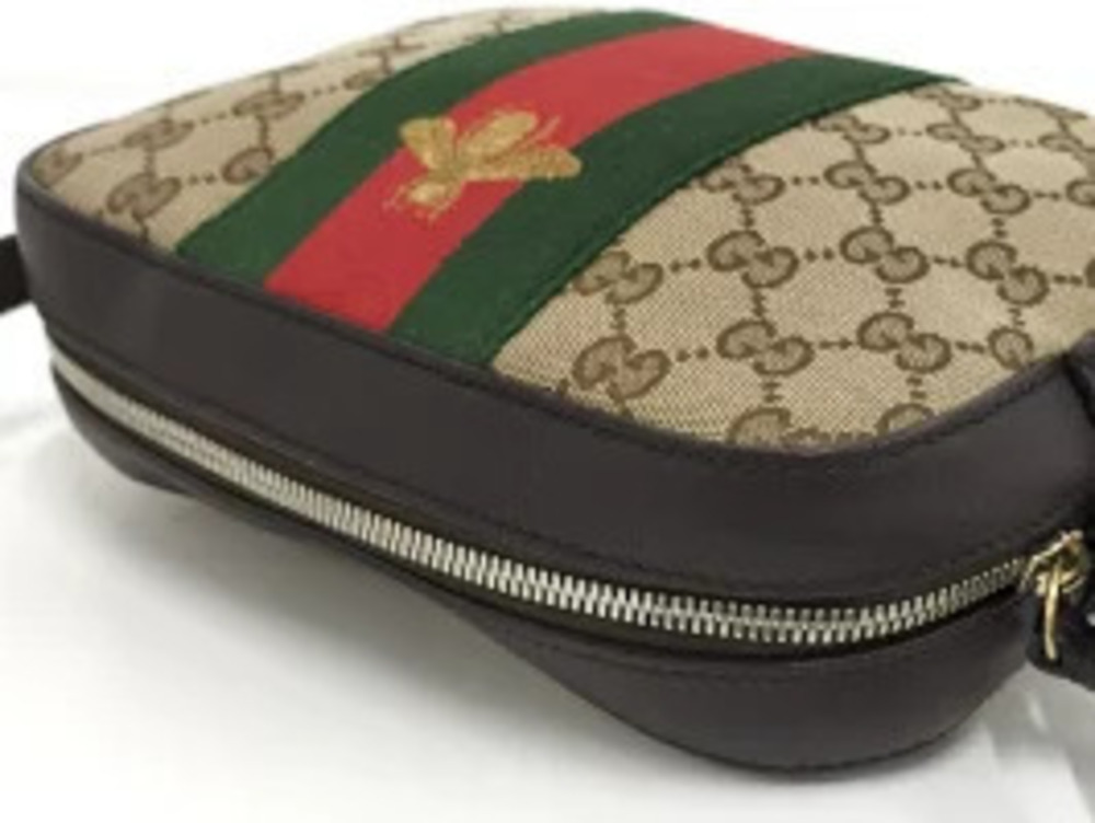 Gucci Bee Beige Brown Bag Shoulder GG Canvas Sherry - Picture 3 of 9